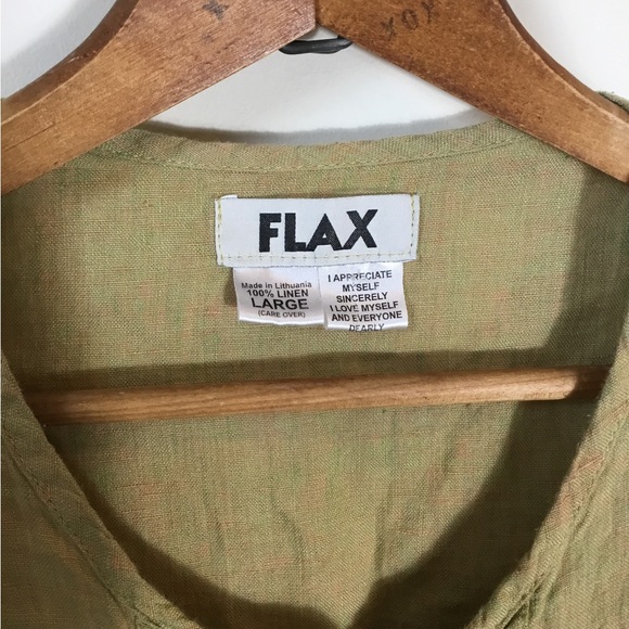 Flax Button Down Linen Tunic Top - Picture 4 of 5